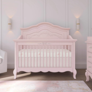 Multipurpose Full Size Convertible Baby Crib, Dusty Rose Tone, Safety Certified, Switches to Toddler Bed, Daybed and Full Size Bed